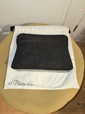 3.1 Phillip Lim Black Glitter Clutch